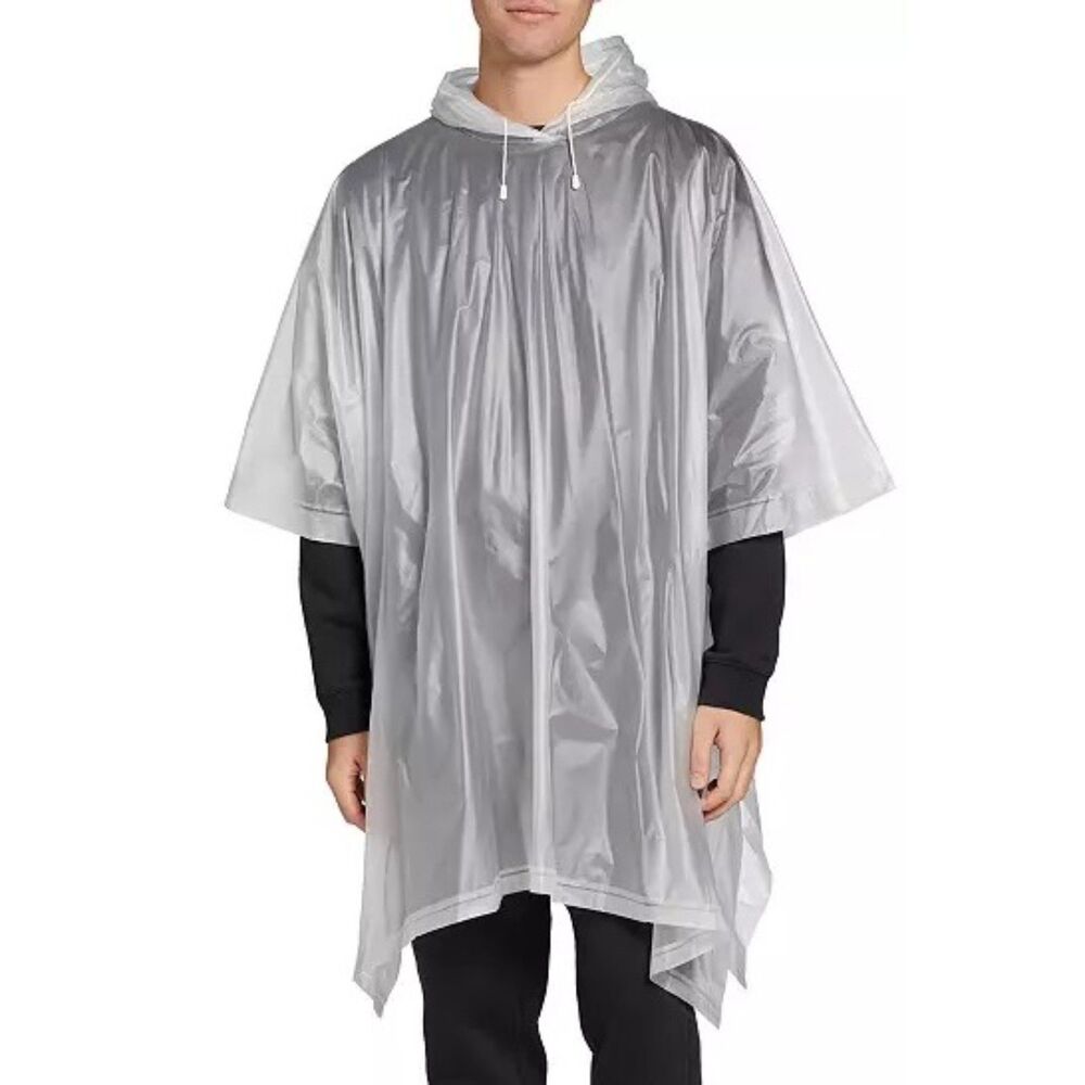 Coleman Adult Clear Hooded Rain Poncho Jacket & Bag Snap Side Mens Womens NWT